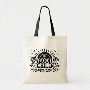 Moon child witchy spiritual girl tote bag