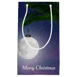 Moon Christmas Ornament On Palm Tree  Small Gift Bag