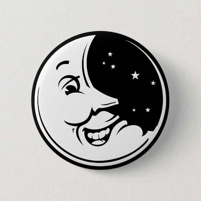 Moon Chuckle 6 Cm Round Badge (Front)
