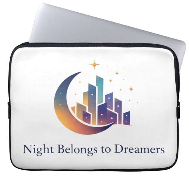 Moon City Dream Illustration Laptop Sleeve (Front)