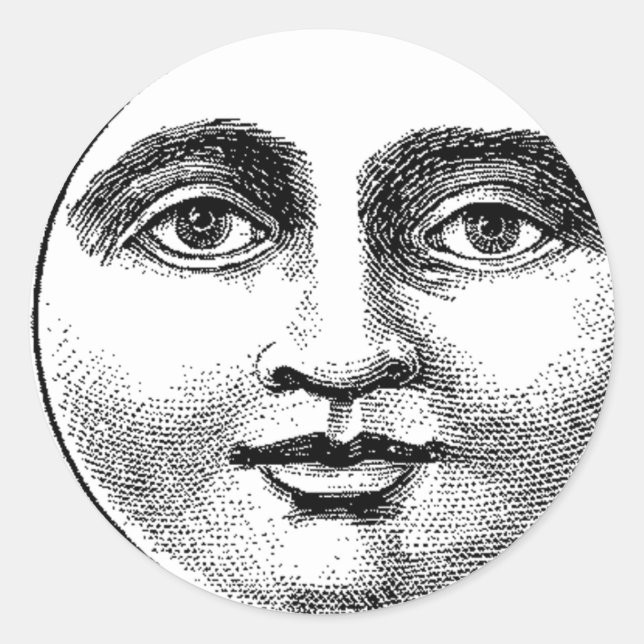 Moon Classic Round Sticker (Front)