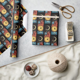 Moon Clock Wrapping Paper