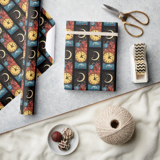 Moon Clock Wrapping Paper (Crafts)