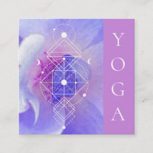 *~* Moon Closmic Blue Rose Sacred Geometry Square Business Card