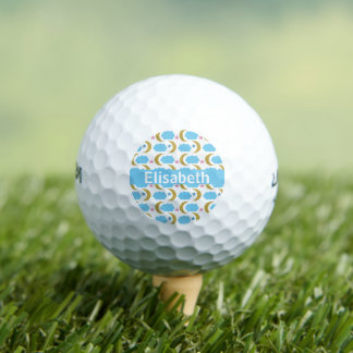 Moon Cloud Stars Faux Gold Glitter Personalise Golf Balls
