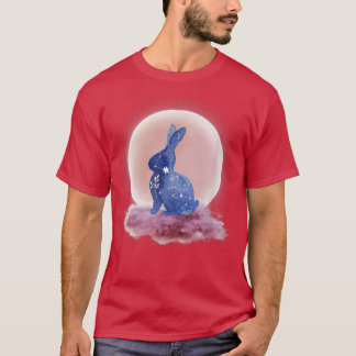 Moon Clouds and Bunny Astrology Pagan Divination M T-Shirt