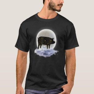 Moon Clouds And Pig Astrology Pagan Divination Mag T-Shirt
