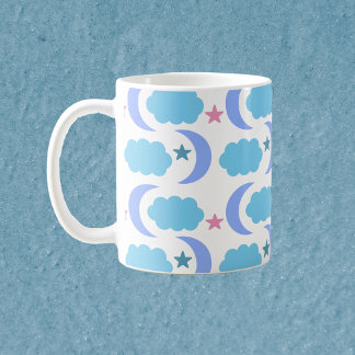 Moon Clouds and Stars Blue Purple Coffee Mug