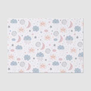 Moon Clouds Stars Tissue Paper