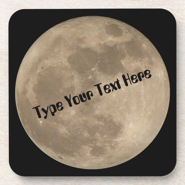 Moon Coasters Customise Full Moon Drink Coasters (Front)