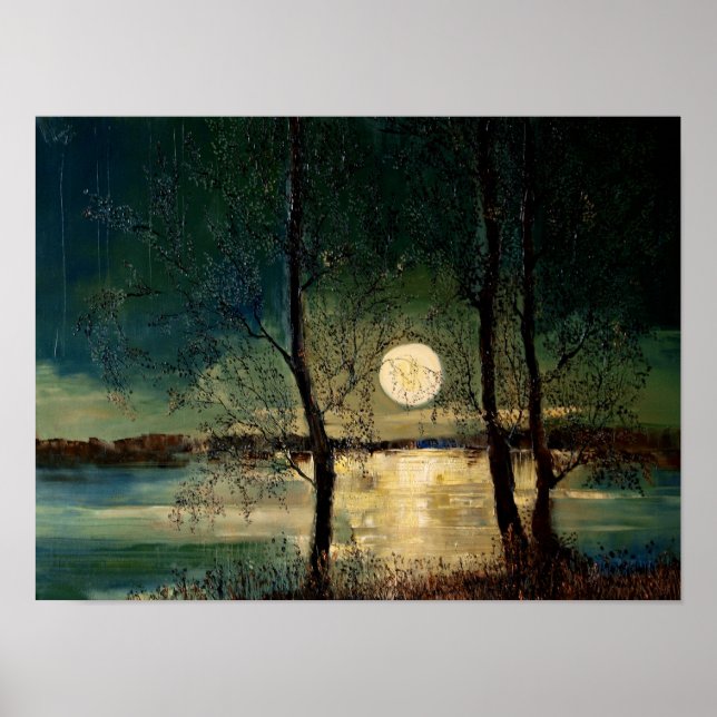 Moon, contemporary art, poster (Front)