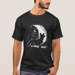 Moon Corgi Howling Dog Silhouette Halloween 1 T-Shirt