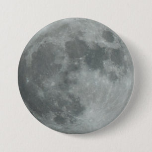 Moon Crisp Dark Sky Full Lunar Round 7.5 Cm Round Badge