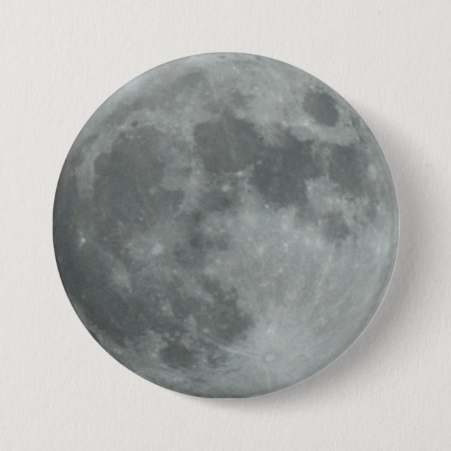 Moon Crisp Dark Sky Full Lunar Round 7.5 Cm Round Badge (Front)