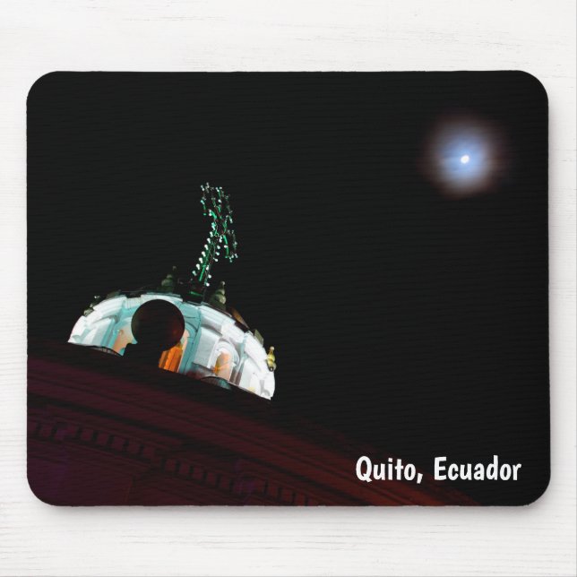 Moon & cross, Quito, Ecuador Mouse Mat (Front)