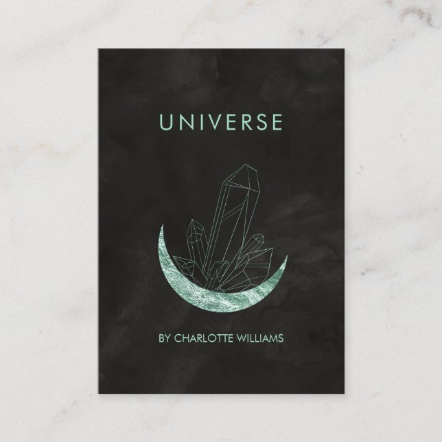  Moon Crystal Energy Healer Business Card Visitenk (Front)