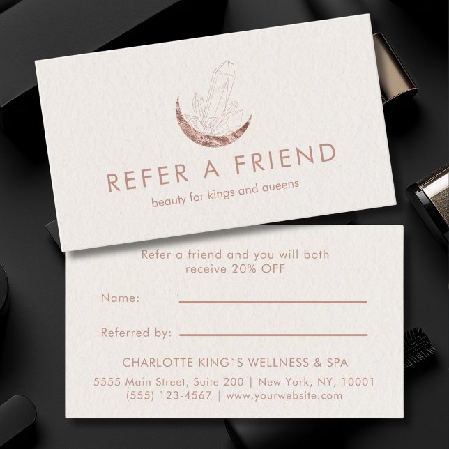 Moon Crystal Energy Healer Salon Beige Referral Card (Moon Crystal Energy Healer Salon Beige Referral Card)