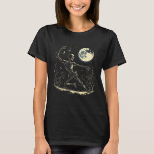 Moon Dancing Skeleton Moonlight Halloween  2 T-Shirt