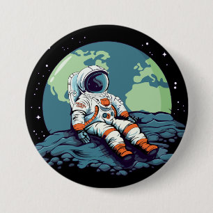 Moon Day, Astronaut on the Moon 7.5 Cm Round Badge