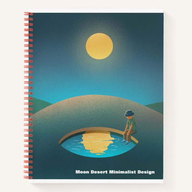 Moon Desert Minimalist Design Notebook (Front)