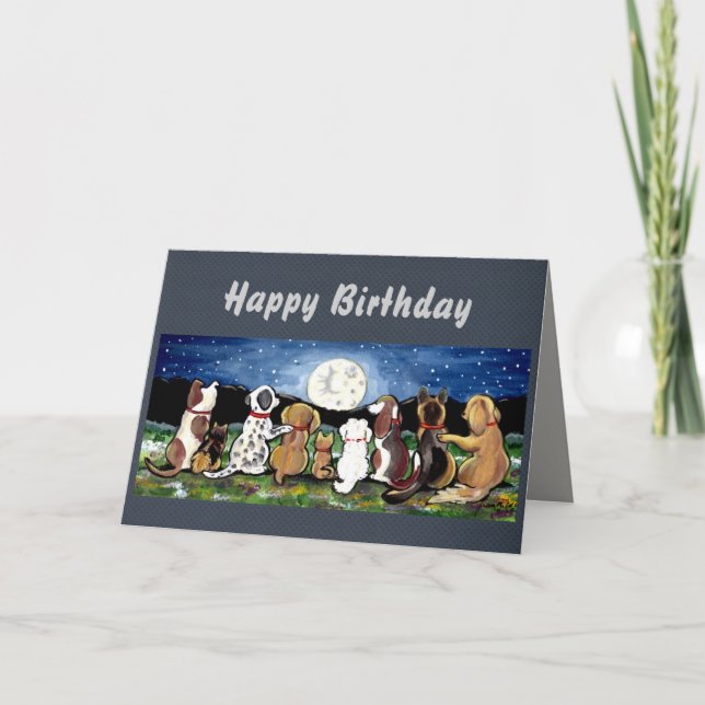 Moon Dogs Personalised Birthday/All Occasion Card (Front)