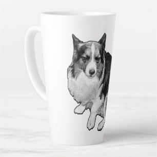 Moon-Dot Corgi Sips Latte Mug