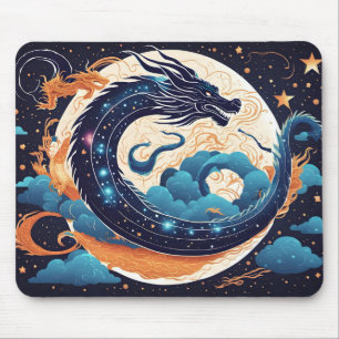 moon dragon mouse pad