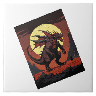 Moon dragon. tile