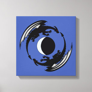 Moon Dragons Fantasy Design Canvas Print