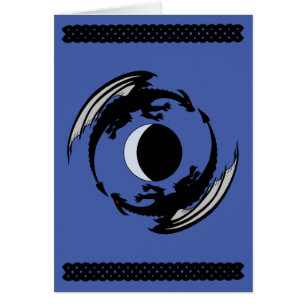 Moon Dragons Fantasy Design Greeting Card
