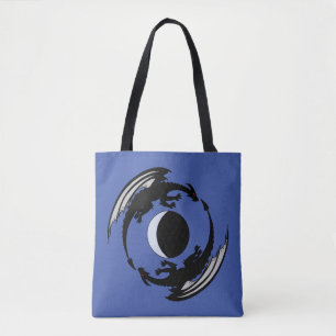 Moon Dragons Fantasy Design Tote Bag