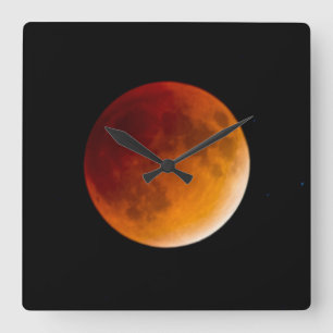 Moon Eclipse Blood Moon   Mendota Heights Square Wall Clock