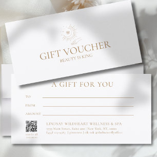 Moon Eye Hand Stars Salon White Gift Certificate