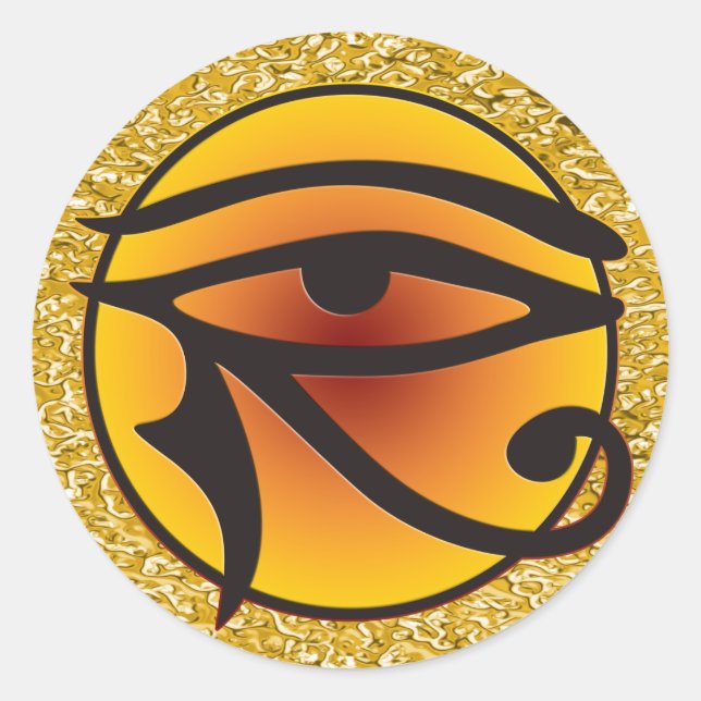 Moon Eye Of Horus | gold splatter Classic Round Sticker (Front)