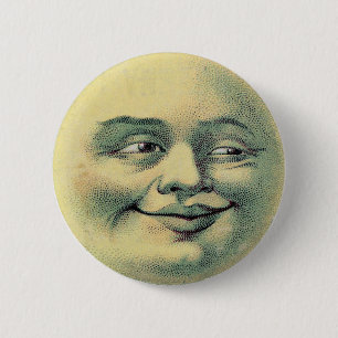 Moon Face 6 Cm Round Badge