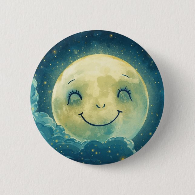 Moon Face Button Pin (Front)