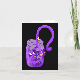 Moon Face Cat Nap - Cute Cat  Card