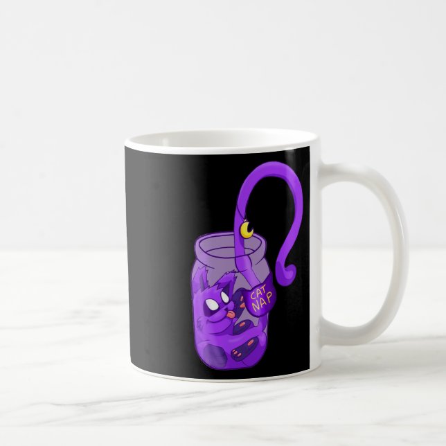 Moon Face Cat Nap - Cute Cat  Coffee Mug (Right)