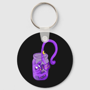 Moon Face Cat Nap - Cute Cat  Key Ring
