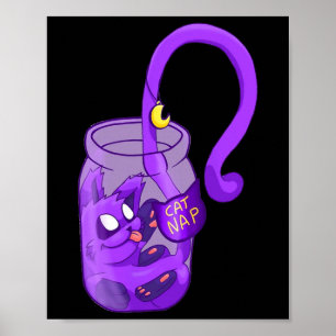 Moon Face Cat Nap - Cute Cat Poster