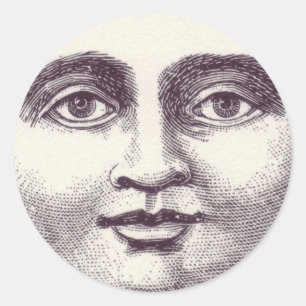 Moon Face Gift seal Sticker