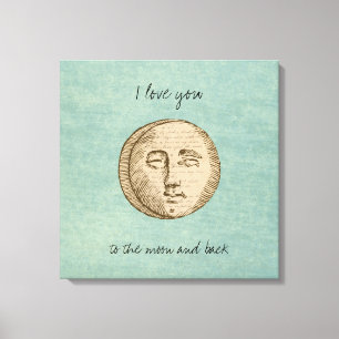 Moon Face Love Canvas Print