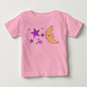 Moon Face & Stars Pink Tutu Baby Bodysuit