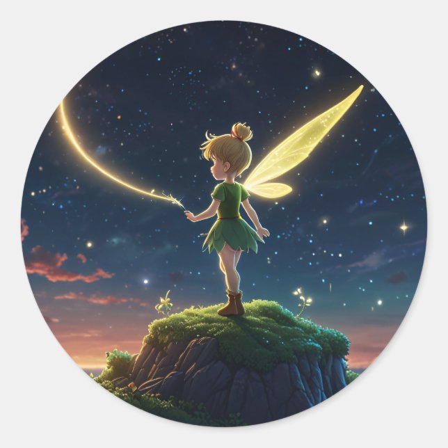 Moon Fairy Round Sticker (Front)