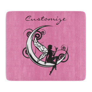 Moon Fairy Silhouette Thunder_Cove Cutting Board