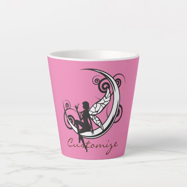 Moon Fairy Silhouette Thunder_Cove Latte Mug (Front)
