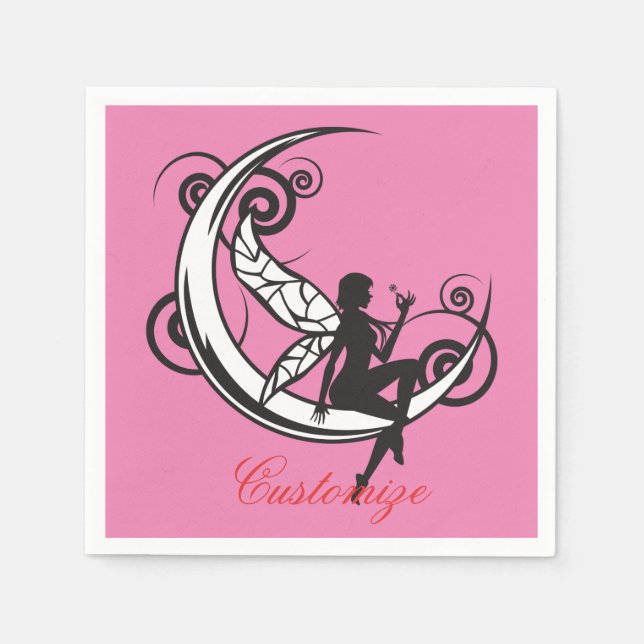 Moon Fairy Silhouette Thunder_Cove Napkin (Front)