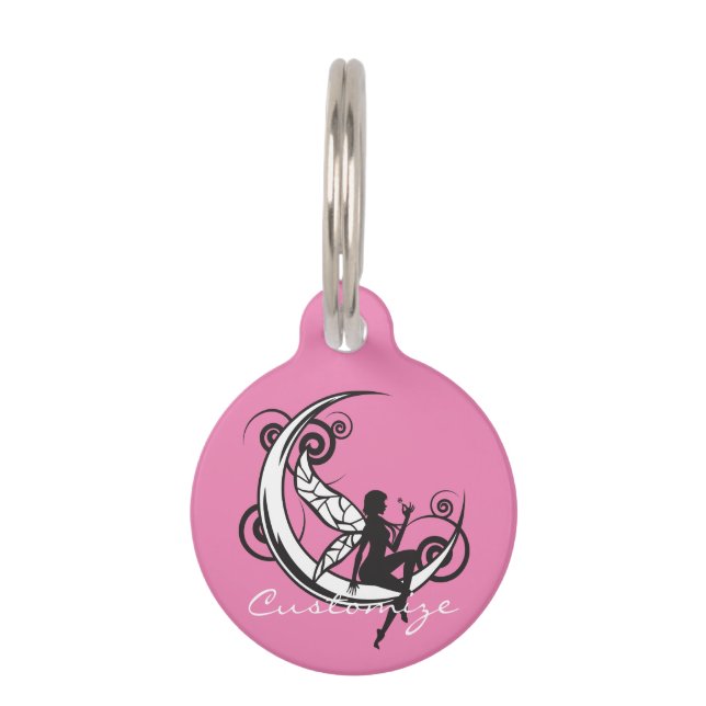 Moon Fairy Silhouette Thunder_Cove Pet Tag (Front)