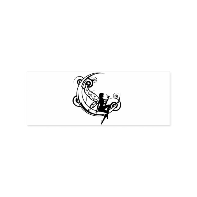 Moon Fairy Silhouette Thunder_Cove Rubber Stamp (Imprint)