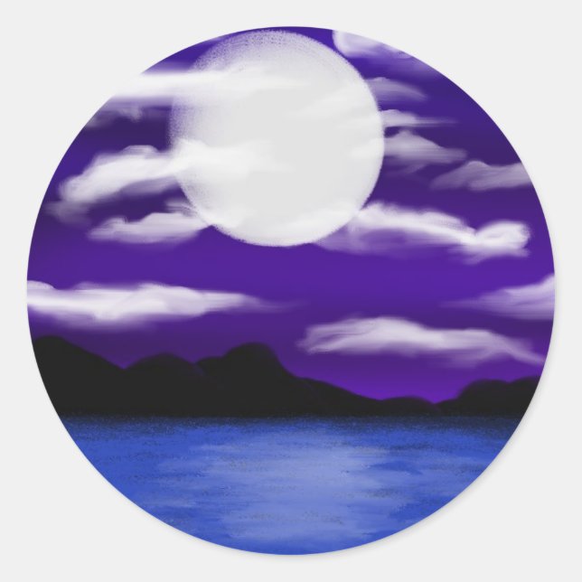 Moon Filled Night by Chrystal Suicide Classic Round Sticker (Front)